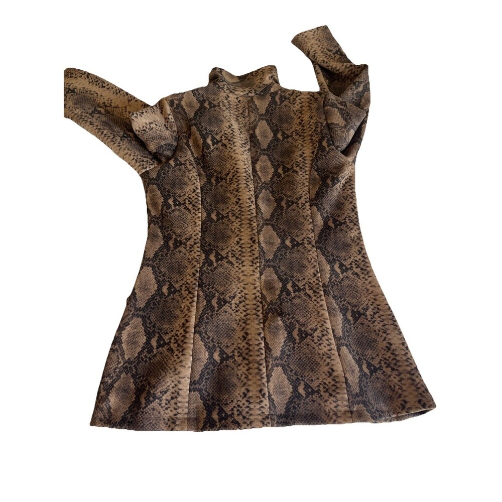 Paparazzi by Biz SnakeSkin Pattern Jacket Blazer Coat Medium (Tan/Brown) - Picture 3 of 10